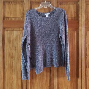 DESIGN HISTORY gray structured L/S sweater sz XXL woman's